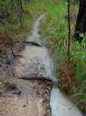 <p>What we are trying to solve. This shows just how much water can travel along a falline trail.  The water in the bottom right of this pic is approx 400mm deep</p>