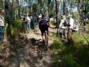 <p>Demo riding a degraded piece of trail at the QORF forum</p>