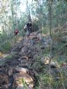 <p>Test riding a skinny log to skinny rock line to test stability and feel prior to making the trail tread</p>