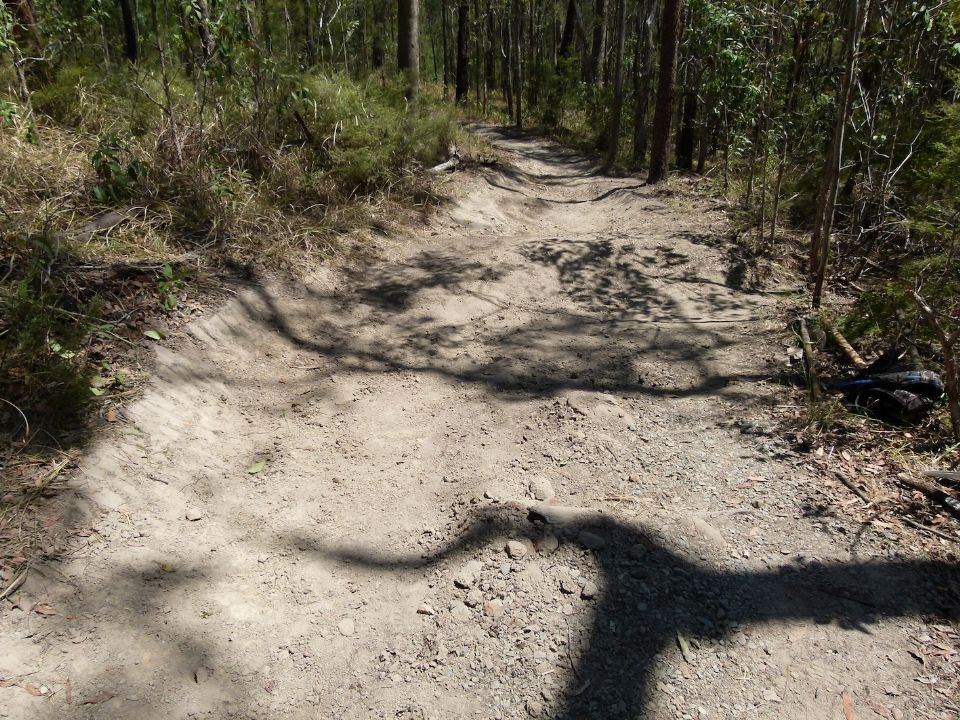 A water bar between two berms