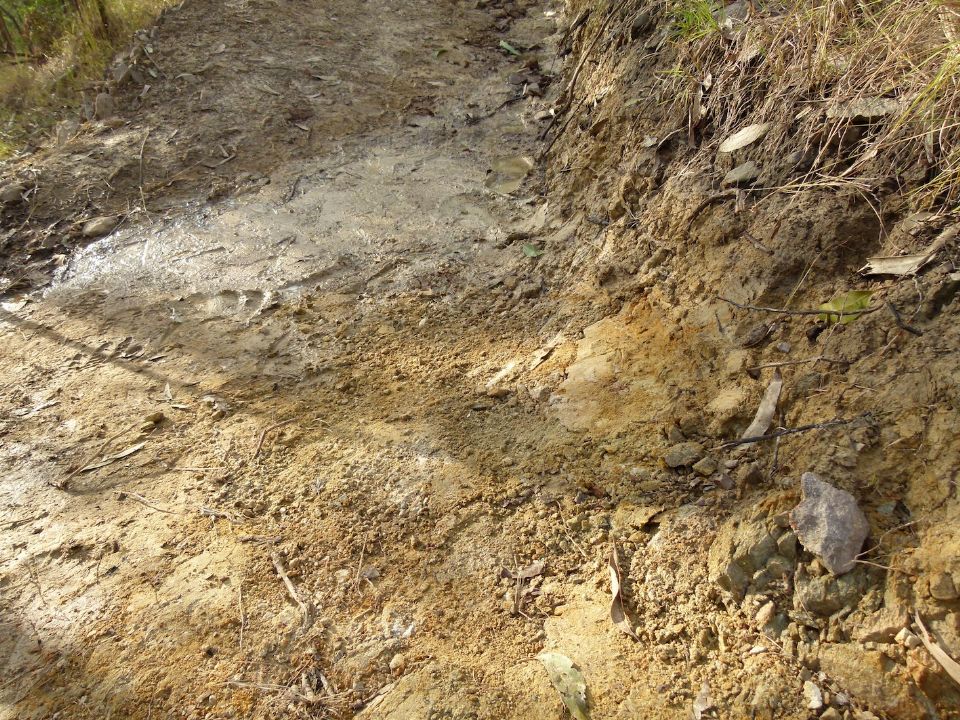 Rocks flattened leaving a nice flat exit from the berm
