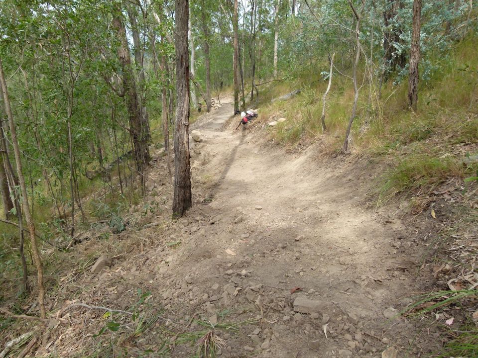 Corrals, stone at the lower outslope and more sculpting to come