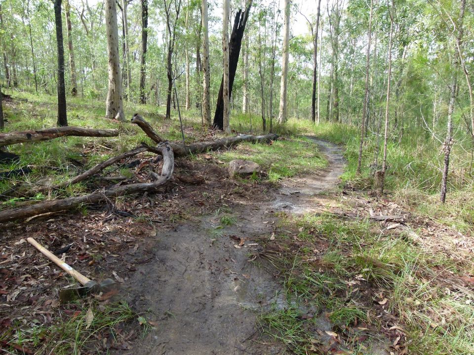 Clear trail again from below with a new corral stone