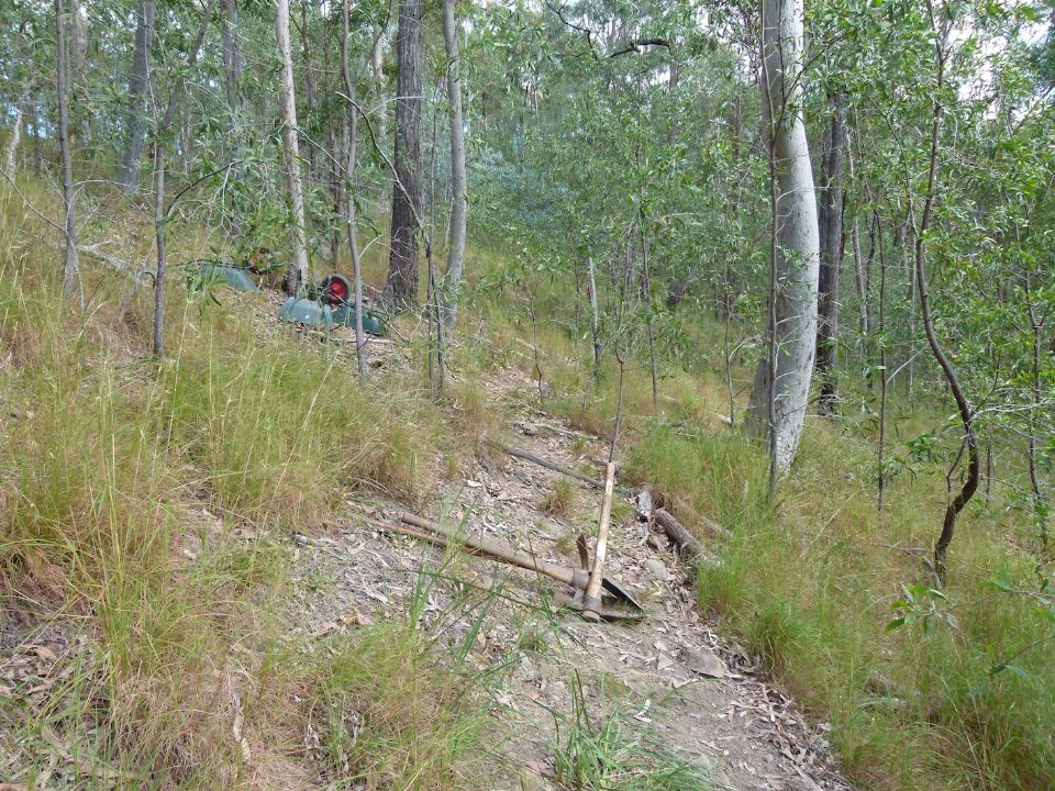 This is a steep section of trail traversing a steep sideslope