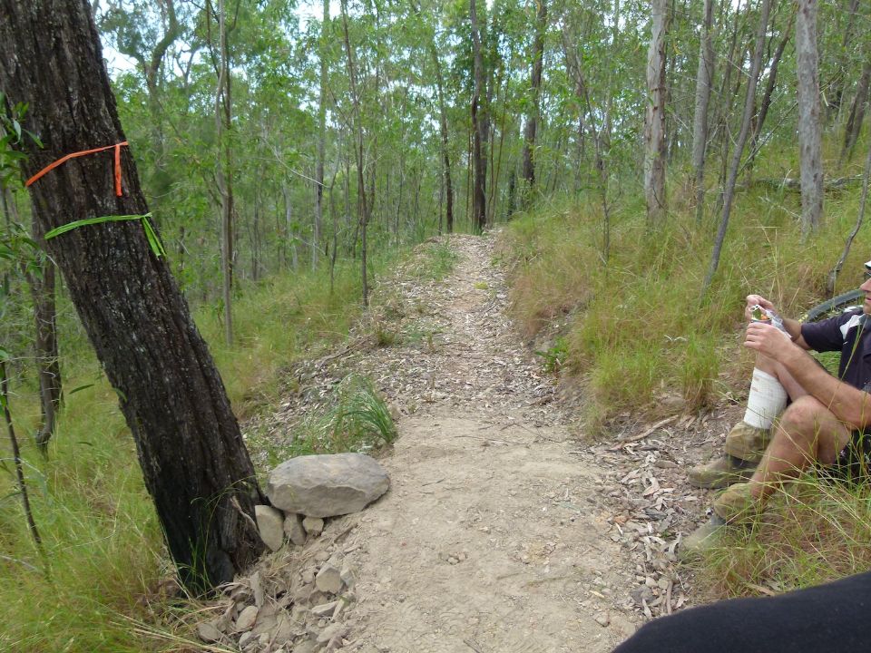 A little padding added over exposed stone at a high point.  Too dry for more