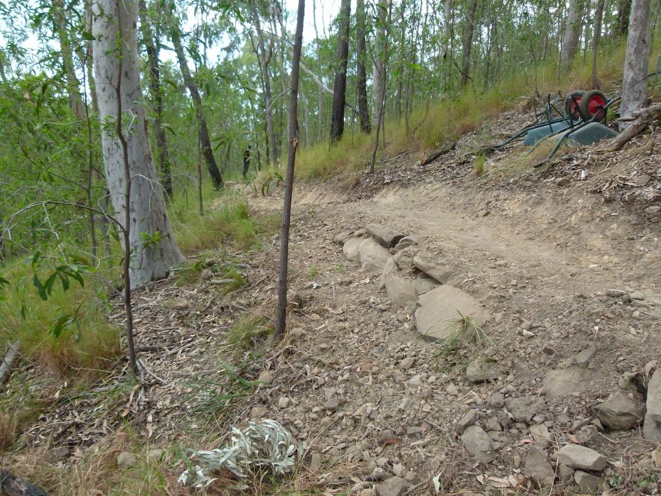 We used some solid rock in the trail today